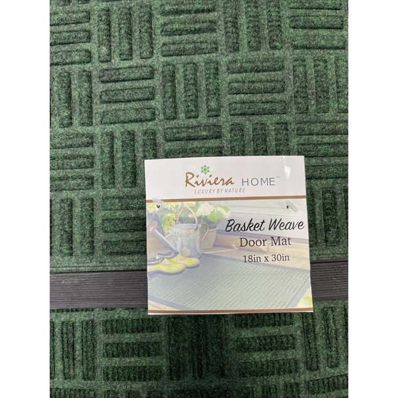 Riviera Home Textured Basketweave 18 X 30 Door Mat - Green - SET OF TWO - Picture 2 of 5